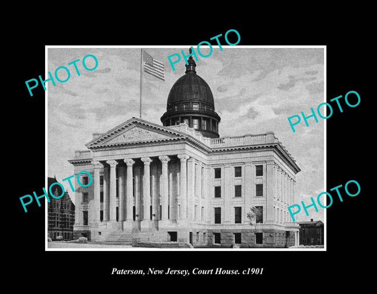 OLD LARGE HISTORIC PHOTO PATERSON NEW JERSEY, VIEW OF THE COURT HOUSE c1901 1