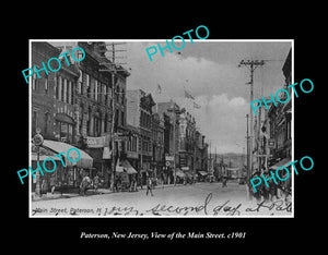 OLD LARGE HISTORIC PHOTO PATERSON NEW JERSEY, VIEW OF MAIN STREET c1901 1