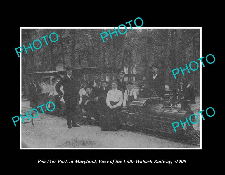 OLD LARGE HISTORIC PHOTO PEN MAR PARK MARYLAND, THE WABASH RAILWAY c1900