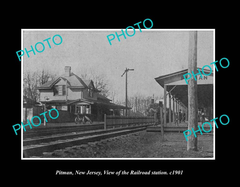 OLD LARGE HISTORIC PHOTO PITMAN NEW JERSEY, THE RAILWAY STATION c1901