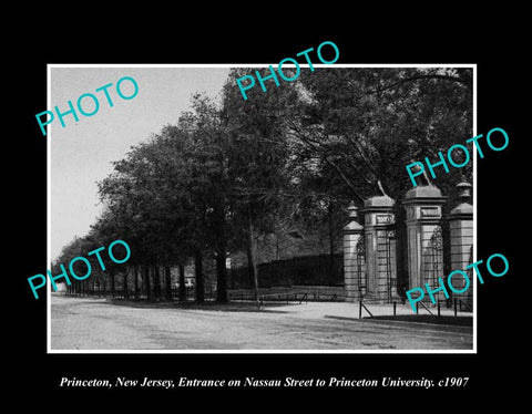 OLD LARGE HISTORIC PHOTO PRINCETON NEW JERSEY, THE UNIVERSITY ENTRANCE 1907