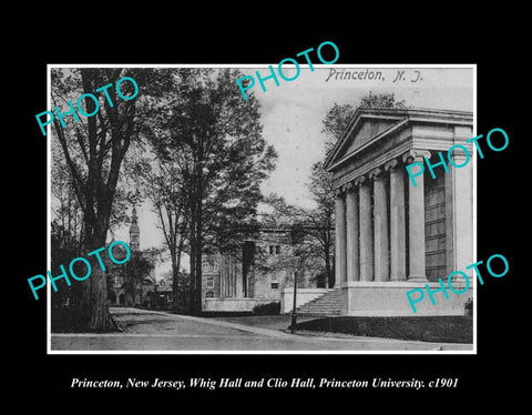 OLD LARGE HISTORIC PHOTO PRINCETON NEW JERSEY, THE WHIG & CLIO HALLS c1901