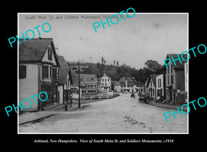 OLD LARGE HISTORIC PHOTO ASHLAND NEW HAMPSHIRE, VIEW OF THE MAIN STREET c1910