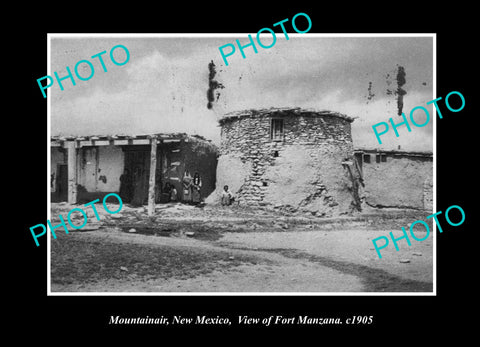 OLD LARGE HISTORIC PHOTO MOUNTAINAIR NEW MEXICO, THE FORT MANZANA c1905