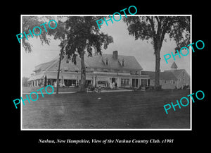 OLD LARGE HISTORIC PHOTO NASHUA NEW HAMPSHIRE, VIEW OF THE COUNTRY CLUB c1901