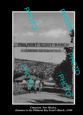 OLD LARGE HISTORIC PHOTO CIMARRON NEW MEXICO, THE PHILMONT BOY SCOUT RANCH c1940