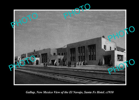 OLD LARGE HISTORIC PHOTO GALLUP NEW MEXICO, THE RAILWAY STATION c1950