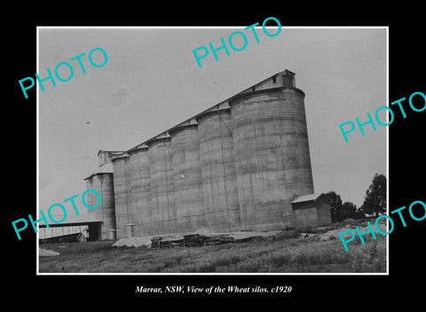 OLD LARGE HISTORIC PHOTO MARRAR NEW SOUTH WALES, THE WHEAT SILOS c1920