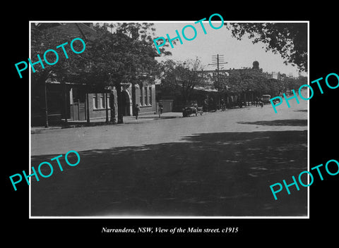 OLD LARGE HISTORIC PHOTO NARRANDERA NEW SOUTH WALES, THE MAIN ST & STORES c1915