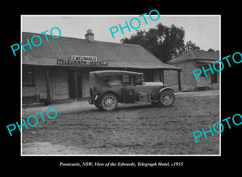 OLD LARGE HISTORIC PHOTO POONCARIE NEW SOUTH WALES, THE TELEGRAPH HOTEL c1915