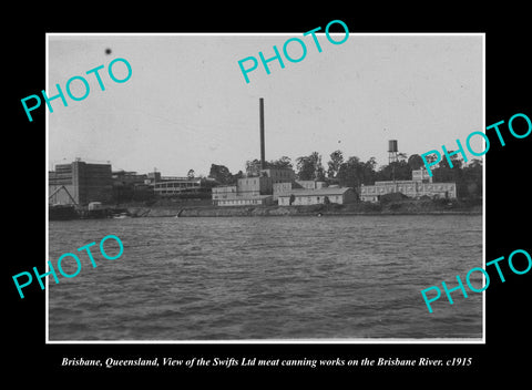 OLD LARGE HISTORIC PHOTO BRISBANE QUEENSLAND, THE SWIFTS CANNERY c1915