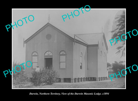 OLD LARGE HISTORIC PHOTO DARWIN NORTHERN TERRITORY, THE MASONIC LODGE c1894