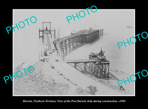 OLD LARGE HISTORIC PHOTO DARWIN NORTHERN TERRITORY, THE PORT DARWIN JETTY c1901