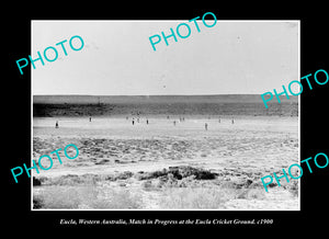 OLD LARGE HISTORIC PHOTO EUCLA WESTERN AUSTRALIA, THE EUCLA CRICKET GROUND c1900