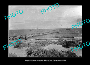 OLD LARGE HISTORIC PHOTO EUCLA WESTERN AUSTRALIA, VIEW OF THE EUCLA JETTY 1900 1