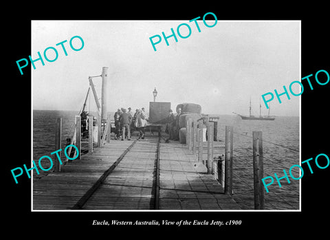 OLD LARGE HISTORIC PHOTO EUCLA WESTERN AUSTRALIA, VIEW OF THE EUCLA JETTY 1900 2