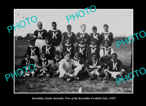 OLD LARGE HISTORIC PHOTO KOONIBBA SOUTH AUSTRALIA, ABORIGINAL FOOTBALL TEAM 1925