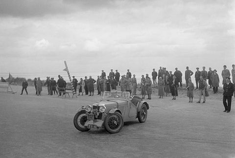 OLD LARGE PHOTO Motor Racing MG J2 race car of AWF Smith the RSAC Scottish Rally 1934