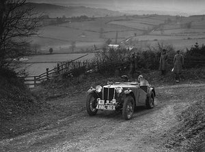 OLD LARGE PHOTO Motor Racing MG TA of JES Jones at the MG Car Club Trial 1938 