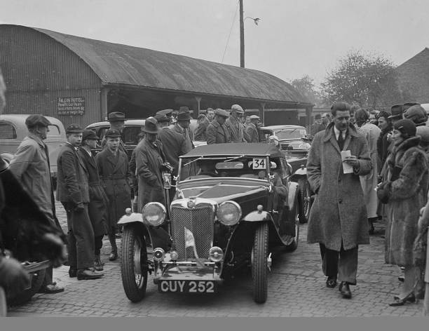 OLD LARGE PHOTO Motor Racing MG TA of HA Mecrow at the RAC Rally 1939