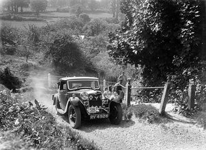 OLD LARGE PHOTO Motor Racing Riley Kestrel race car in the West Hants Light Car Trial 1930