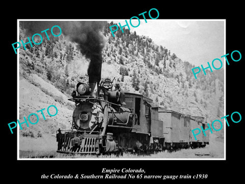 OLD HISTORIC PHOTO EMPIRE COLORADO, SOUTHERN RAILROAD NARROW GAUGE TRAIN c1930