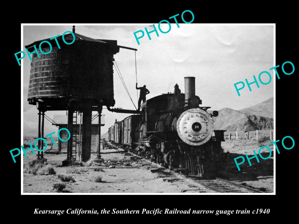 OLD HISTORIC PHOTO KEARSARGE CALIFORNIA SOUTHERN PACIFIC RAILROAD N/G TRAIN 1940