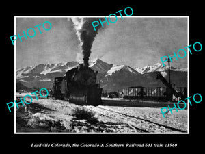 OLD HISTORIC PHOTO LEADVILLE COLORADO, SOUTHERN PACIFIC RAILROAD 641 TRAIN c1960