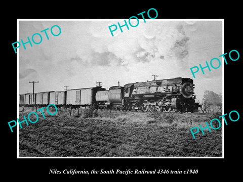 OLD HISTORIC PHOTO NILES CALIFORNIA, SOUTHERN PACIFIC RAILROAD 4346 TRAIN c1940