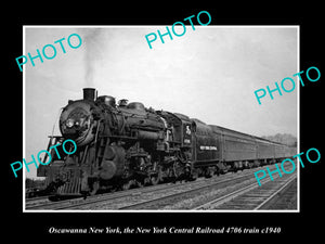 OLD HISTORIC PHOTO OSCAWANNA NEW YORK, THE NY CENTRAL RAILROAD 4706 TRAIN c1940