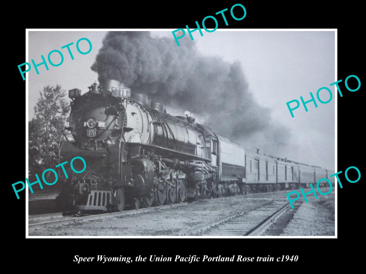 OLD HISTORIC PHOTO SPEER WYOMING, THE UNION PACIFIC PORTLAND ROSE TRAIN c1940