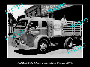 OLD LARGE HISTORIC PHOTO OF RED ROCK COLA DELIVERY TRUCK, ATLANTA GEORGIA c1950