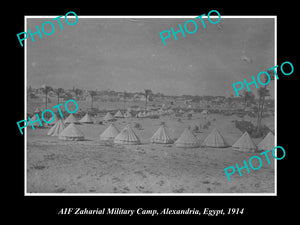 OLD LARGE HISTORIC PHOTO OF AIF WWI ANZAC ZAHARAIL MILITARY CAMP, EGYPT 1914