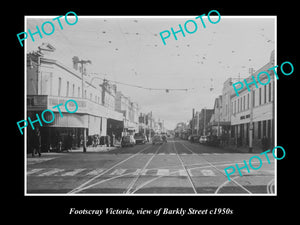 OLD LARGE HISTORIC PHOTO OF FOOTSCRAY VICTORIA, VIEW OF BARKLEY St c1950s