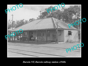 OLD LARGE HISTORIC PHOTO OF DARWIN NORTHERN TERRITORY, RAILWAY STATION c1940s