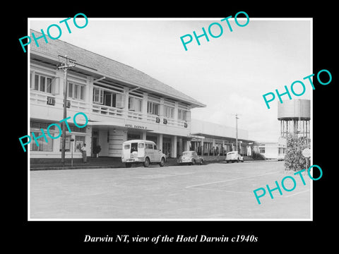 OLD LARGE HISTORIC PHOTO OF DARWIN NORTHERN TERRITORY, HOTEL DARWIN c1940s