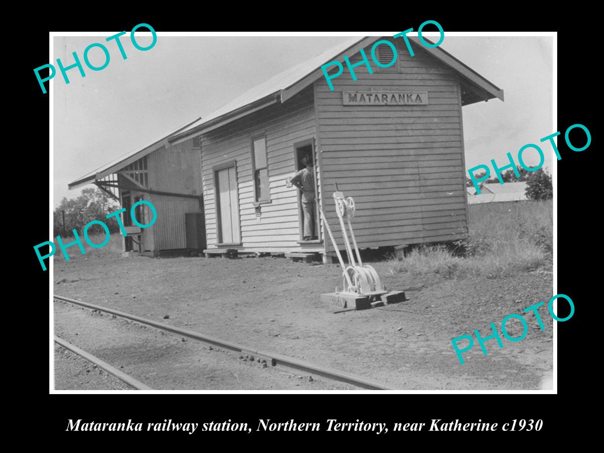 OLD LARGE HISTORIC PHOTO OF MATARANKA RAILWAY STATION, NT, KATHERINE AREA c1930