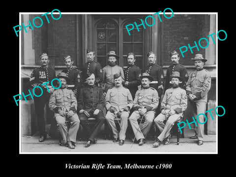 OLD LARGE HISTORIC PHOTO OF THE VICTORIAN RIFLE TEAM, MELBOURNE c1900