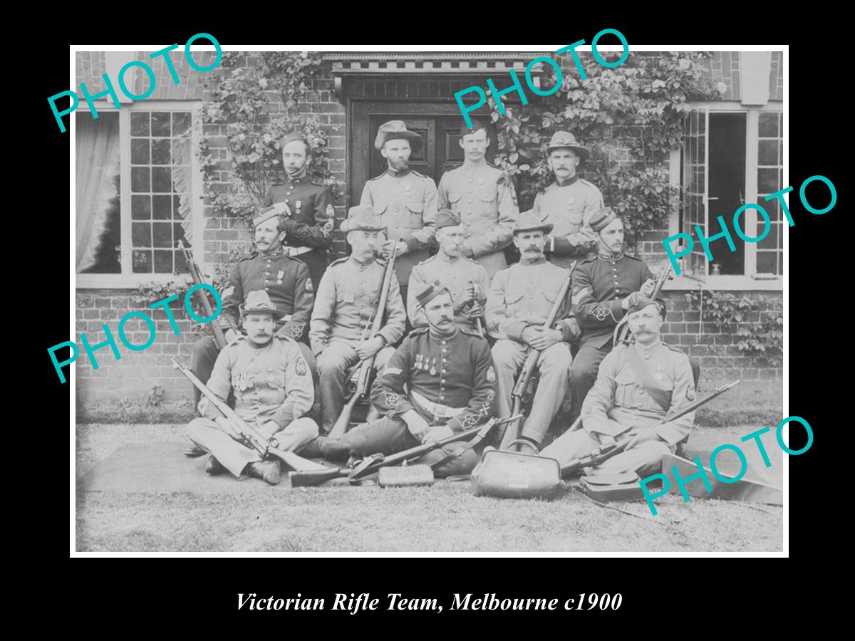 OLD LARGE HISTORIC PHOTO OF THE VICTORIAN RIFLE TEAM, MELBOURNE c1900 1