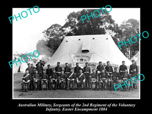 OLD LARGE HISTORIC PHOTO OF VICTORIAN Era, AUSTRALIAN MILITARY 2nd REGIMENT 1884