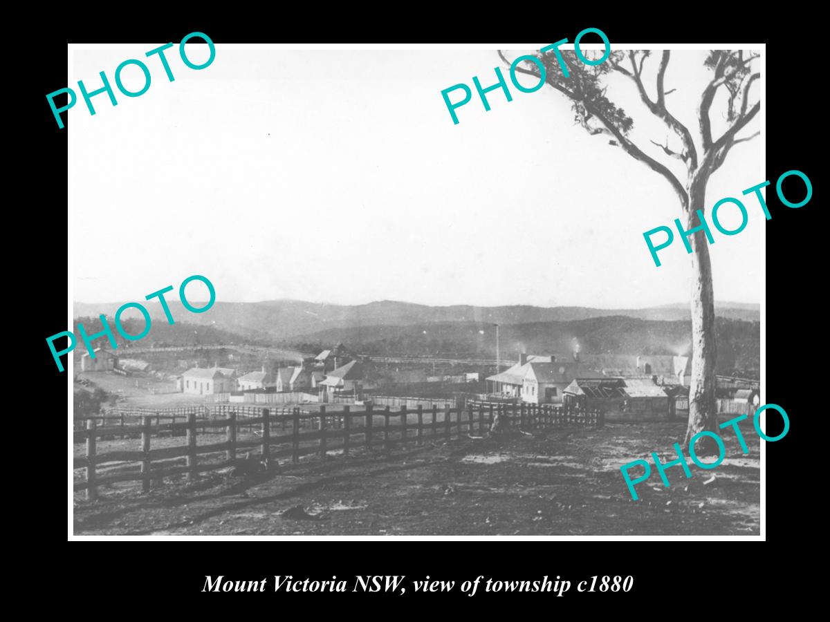 OLD LARGE HISTORIC PHOTO OF MOUNT VICTORIA NSW, VIEW OF TOWNSHIP c1880