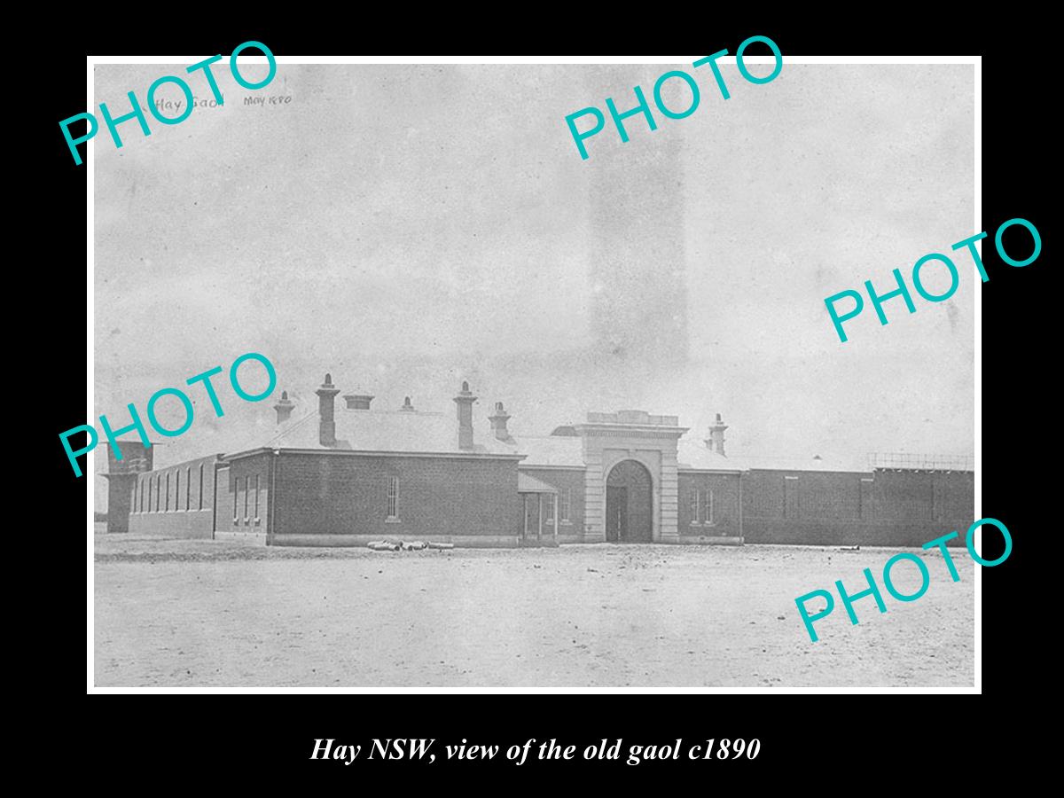 OLD LARGE HISTORIC PHOTO OF HAY NSW, VIEW OF THE OLD HAY GAOL c1890
