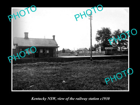 OLD LARGE HISTORIC PHOTO OF KENTUCKY NSW, VIEW OF THE RAILWAY STATION c1930