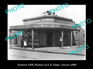 OLD LARGE HISTORIC PHOTO OF NEWTOWN, SYDNEY NSW, ISMAY GROCERY STORE c1880