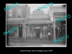 OLD LARGE HISTORIC PHOTO OF ARARAT VICTORIA, YOXONs DRAPERY STORE c1910