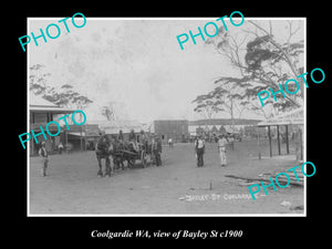 OLD LARGE HISTORIC PHOTO OF COOLGARDIE WA, VIEW OF BAYLEY STREET c1900