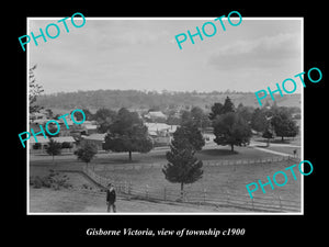 OLD LARGE HISTORIC PHOTO OF GISBORNE VICTORIA, VIEW OF THE TOWNSHIP c1900