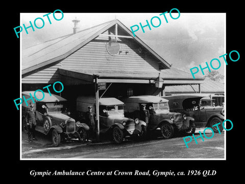 OLD LARGE HISTORIC PHOTO OF GYMPIE AMBULANCE CENTRE, CROWN Rd 1926 QLD