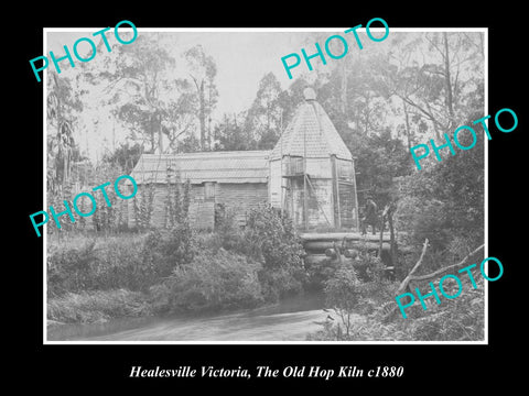 OLD LARGE HISTORIC PHOTO OF HEALESVILLE VICTORIA, THE OLD HOP KILN c1880