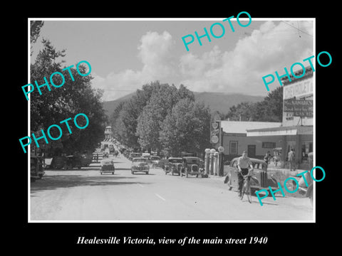 OLD LARGE HISTORIC PHOTO OF HEALESVILLE VICTORIA, VIEW OF MAIN STREET c1940s